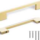 Southern Hills 5 Pack Gold Cabinet Pulls 5 Inch/128 mm - Heavy-Duty Premium Brushed Gold Cabinet Handles & Drawer Handles, Modern Design Kitchen Pulls Hardware