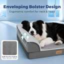 Cooling Dog Bed for Large Dogs, Orthopedic Dog Bed with Cooling Gel Mat, Removable Washable Cover, Waterproof Lining, Non-Slip Bottom, Summer Pet Bed for Sleeping, Size:40"*32"*8"