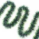 YYCRAFT Commercial Length Thick Foil Tinsel Garland 2 Inch Holiday Deocration(15 Yards,Dark Green)