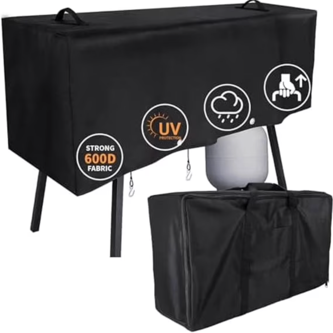 Hisencn Patio Cover and Carry Bag for Camp Chef 3 Burner Stoves, Stove Grill Cover and Carry Bag for Camp Chef TB90LW, TB90LWG, TB90LWG15, SPG90B, GB90D, DB90D, PRO90X, Heavy Duty 600D Fabric, Black