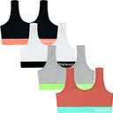 Nalwort Girls Cotton Bra Teens Sports Bra Training Bras for Girls & Teens 4 Pack, Size Medium
