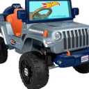 ​Power Wheels Hot Wheels Jeep Wrangler Toddler Ride-On Toy with Driving Sounds, Multi-Terrain Traction, Seats 1, Ages 2+ Years
