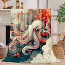 Octopus Blanket Octopus Throw Blanket Super Soft Plush Flannel Bedding Gifts for Boys Girls Men Women Lovers Adults Stuff for Sofa Bed Room Decor 40"X50"