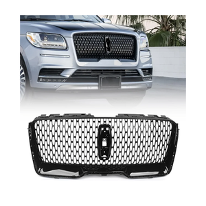 JOLONG Front Upper Grille Fit for Lincoln Navigator 2018-2021 Bumper Upper Hood Grill Sport OE Style Replacement for JL7Z8200BA (Glossy Black
