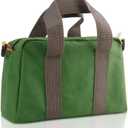 12 Inch Small Tool Bag, Canvas Tool Storage Bag, Large Capacity Multipurpose Zipper Soft Tote Organizer Pouch, for Electrician, Plumbing, Gardening,Tools Bags for Men (Green)