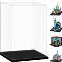Display Case for Lego 40478 Mini Disney Castle, 21265 Minecraft Crafting Table, 40720 Mini Disney Sleeping Beauty Castle or 43232 Flight Over London, 7.87x7.87x9.44inch (20x20x24cm)