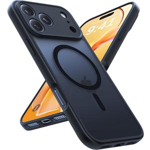 Magnetic Shockproof for iPhone 17 Pro Max Case, [Fit for MagSafe] Military-Grade Protection [Full Camera Coverage] Durable Translucent Matte Cover for iPhone 17 Pro Max Phone Case, Black
