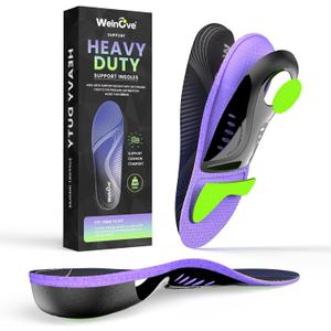 Work Boot Insoles for Standing All Day - Welnove 220 LBS Heavy Duty High Arch Support Orthotic Inserts for Plantar Fasciitis,Flat Feet,Foot Pain,Anti Fatigue Work Orthotic Insoles for Men Women,L (L:W 12-13 / M 10.5-13)