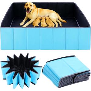 Whelping Box for Dogs 43x43x12 Inch Foldable Portable Large Dog Fence Multi-Functional Puppy Playpen Durable Whelping Supplies for Large Breed Dogs Enclosure for Birthing Activity