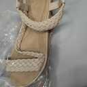 Aomigoct Dressy Womens Sandals Summer: Comfortable Strappy Flats Sandals Women - Casual Walking Woman Shoes 7.5