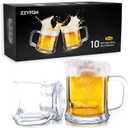 ZZYFGH 10 Pack Mini Beer Shot Glasses, 5 OZ Shot Glasse with Handles, Reusable Beer Stein Tasting Glasses for Drinking, Festival, Party, BBQ (Set of 10-5 oz)