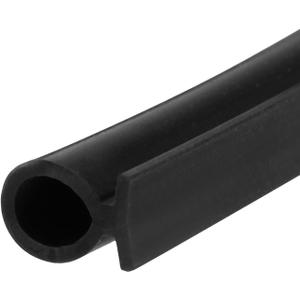 METALLIXITY Bulb Type Window Weatherstrip (7mmx5Meter) 1Pcs, Silicone T-Slot Mount Seal Strips Fits 6mm - for Home Door Window, Black