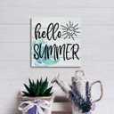 Hello Summer Wood Sign, Wood Plaque Table Art Sign, Summer Sunshine Sign, Decorative Wooden Table Sign, Summer Home Decor, Signs for Home Decor Shelf, Ocean Style Table Decor, Summer Lover Sign