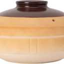 XICHENGSHIDAI Ceramic Casserole Stew Pot with Lid, Chinese Clay Pot Rice, Stockpot Cookware Heat-resistant Dish with Handle (Yellow, 2000ml 2.1Quarts)