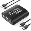 AV to HDMI Converter with HDMI Cable,RCA to HDMI Converter for PS1,PS2,PS3,Xbox,N64,WII,SNES,VHS,VCR,Blue-Ray DVD Players,STB