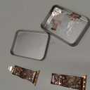 Duoan Floral Band Compatible with Apple Watch Jewelry Band 38mm 40mm 41mm 42mm iWatch Bands Series 11 10 9 8 7,Bling Crystal Bracelet Hollow Metal Strap,Dressy Women Wristband(38/40/41/42mm,Rose Gold)