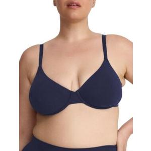 Organic Basics Women's Core Cotton Push-up Bra (36D, Deep Navy)