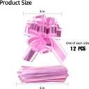 8 x 12PCS 6 Inch Large Pull Bows for Gift Wrapping Assorted Colors Ribbon Bows for Wedding Baby Shower Birthday Party Decorations Gift Basket Bow Bulk for Presents