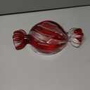 Christmas Candy Glass Plate, Christmas Theme Serving Tray for Holiday Desserts, Cookies & Candy Display, Festive Party Bowl, Red XMAS Decorations Long 9.2x4.3 Inch