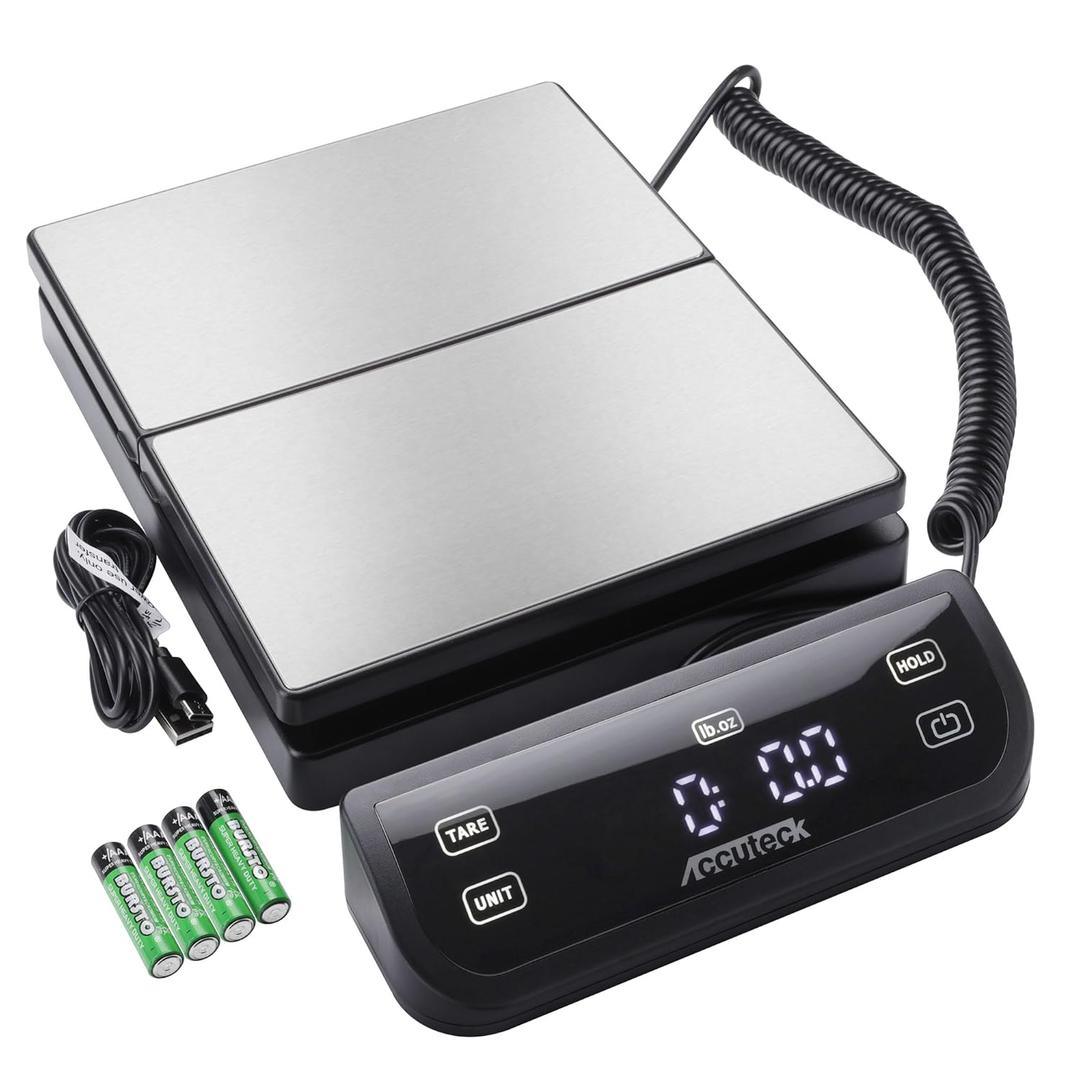 Accuteck 8880 High Accuracy Digital Shipping Scale and Postal Scale, 0.1oz Precision (Stainless Steel with Touch Screen, 150LB)