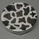 BLUE PANDA 48 Pack Cow Print Paper Plates (9 Inch) for Barnyard Birthday, Farm Animal Party - Cow Baby Shower Supplies (Brown Foil Print)