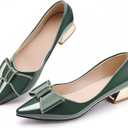 Women's Chunky Closed Toe Low Block Heels Work Pumps Comfortable Dress Wedding Shoes for Party Office, 270 (10.5)