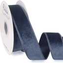 Ribbli Dusty Blue Velvet Wired Ribbon 1.5 Inch Velvet with Satin Christmas Ribbon for Gift Wrapping Christmas Tree Decoration Crafts Wreaths Supplies-Continuous 10 Yards