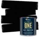 THE ONE All-In-One Paint & Primer - Black Matte, 8.5 Fl Oz/250ml Sample | 1 Coat Formula | Easy Indoor & Outdoor Decorating for Home & Garden Walls, Floors & Furniture | Water-Based & Low VOC