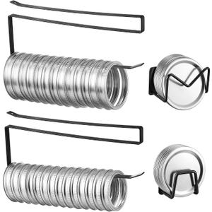 Dreyoo 4 Pack Mason Jar Lid Organizer, Canning Jar Lids Holder (2) & Canning Rings Holder (2), Suitable for Regular and Wide Mouth Space Saving Tumbler Organizer for Easy Cleaning and Drainage(Black)