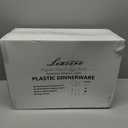 Liacere 350PCS Purple Plastic Plates - Disposable Lavender Plates 50guest Plastic Dinnerware include 100Light purple Plates,50Pack Pre Rolled Napkins Silverware 50Cups for Valentines DayEaster Day