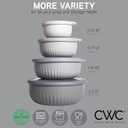 COOK WITH COLOR Prep Bowls with Lids- Wide and Deep Nesting Plastic Small Mixing Bowl Set with Lids, 8 Piece Set - Wide Bowls, Gray
