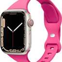4 x STG Sport Slim Thin Narrow Silicone Bands Compatible with Apple Watch Band Ultra 3/2/1 49mm, Series 11/10 46/42mm, 9/8/7 45/41mm, SE 6/5/4 44/40mm, 3/2/1 42/38mm for Women Men