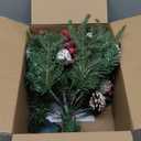 Prelit Small Christmas Tree 20" with 50 Warm LED Timer Lights, Battery Operated Xmas Tree with Red Berries & Pinecones, Frosted Urn Filler, Outdoor for Porch and Pathway,1 Pack (Snow Berry Tree)