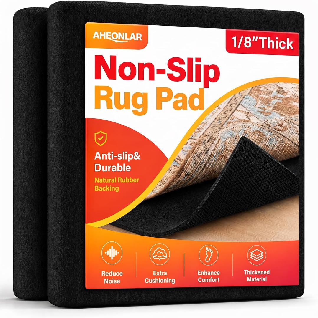 AHEONLAR Non-Slip Rug Pads, Waterproof Extra Large Area Rugs Pad 9'x12' Non Skid Felt Pads Rugs for Living Room, 1/8 inch Thick Carpet Padding Protector Mat Floor Mat
