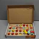 Coogam Wooden Magnetic Fishing Game, Fine Motor Skill Toy ABC Alphabet Color Sorting Puzzle, Montessori Letters Cognition Preschool Gift for Years Old Kid Early Learning with 2 Pole