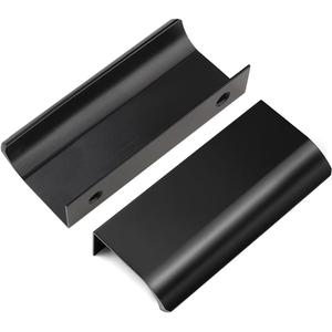30 Pack Black Finger Edge Pull Handles, 2 1/2 Inch Hole Center Tab Handle, Concealed Dresser Drawer Pulls, Aluminum Alloy Kitchen Hardware