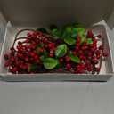 Felice Arts 6 Pack Christmas Picks Artificial Red Berry Stems Fake Holly Berries for Xmas Tree Ornaments DIY Wreath Vase Fireplace Decor