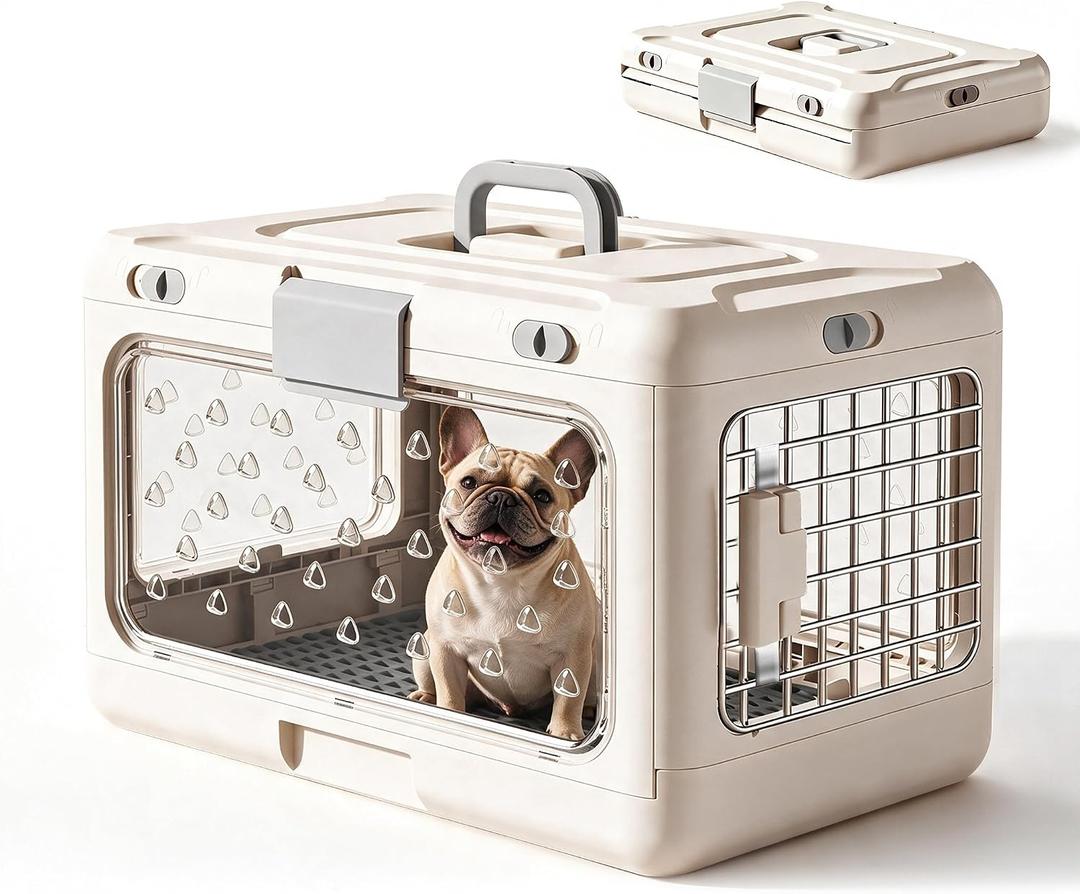 Collapsible Small Dog Crate, Hard-Sided Foldable Cat Carrier, Hard-sided collapsible crate with ABS construction for cats, kittens and tiny dogs up to 15 lb. Product Dimensions 19"L x 11"W x 11"H