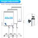 maxtek Mobile Dry Erase Board 40x28 inches Magnetic Portable Whiteboard Stand Easel White Board Flipchart Easel Board with 25 Sheets Paper Pad for School Supplies