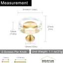 QOGRISUN 10-Pack Brass Crystal Cabinet Knobs,Glass Crystal Gold Drawer Knobs,1-1/4-Inch Polygon,Decorative Dresser Pulls, Modern Cabinet Hardware