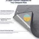 4 Inch Firm Mattress Topper Queen, Cooling Gel Memory Foam Mattress Topper for Back Pain Relief, High Density Ventilated Bed Topper with Breathable Cover & Non-Slip Straps, CertiPUR-US