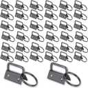 Acrux7 100 Pack Key Fob Hardware 1 Inch Bulk Black Keychain Wristlet with Key Ring for Wristlet Keychain, Key Lanyard, Key Chain Making Kit