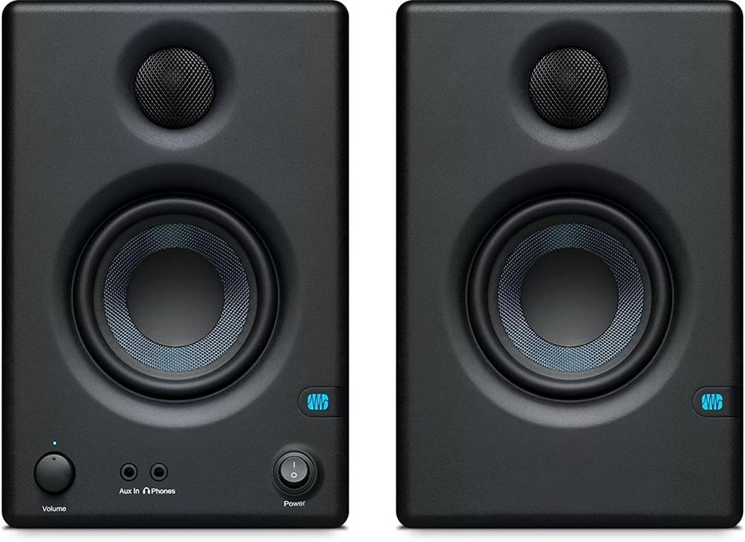 PreSonus Eris 3.5BT Studio Monitors, Pair — 3.5" Inch Powered Bookshelf Speakers, Stereo, Desktop Computer, Near Field Music Production, Audio Mixing Recording