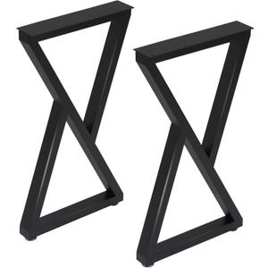 Taelakeni 28 Inch Metal Desk Table Legs, Heavy Duty Industrial Style Dinning Table Leg with Adjustment Feet Pads, Double Triangle