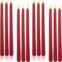 Burgundy 12 Inch Taper Candles Unscented Smokeless Long Tall Tapered Candle for Candlesticks Sticks Wedding Advent Home Decor Dinner Christmas Set of 12