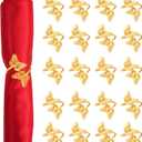 RETON 20 PCS Napkin Rings Set, Metal Butterfly Napkin Holders for Dinner, Double Butterflies Napkin Buckle for Wedding Holiday, Table Decoration, Party Supplies Thanksgiving Christmas (Gold)