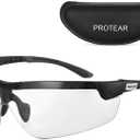 Anti-fog Safety glasses Industrial Goggles with Clear Wrap-Around Lenses, Shooting Safety glasses with Anti-Scratch UV400 protection Eyeglasses, Adjustable