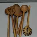 Non-Toxic Wooden Spoons for Cooking 7-Piece Kitchen Utensils Set, Glue-Free & One-Piece Cooking Utensils, Natural Wooden Utensil Set with Plant-Based Finish, Free of Forever Chemicals