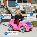 Step2 Whisper Ride II Kids Push Cars, Ride On Car, Seat Belt, Horn, Toddlers Ages 1.5 4 Years Old, Max Weight 50 lbs., Quick Storage, Stroller Substitute, Pink