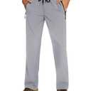 Forik Men's Lightweight Joggers Pants Athletic Casual Quick Dry Water Resistant Workout Hiking with Pockets Lightgrey